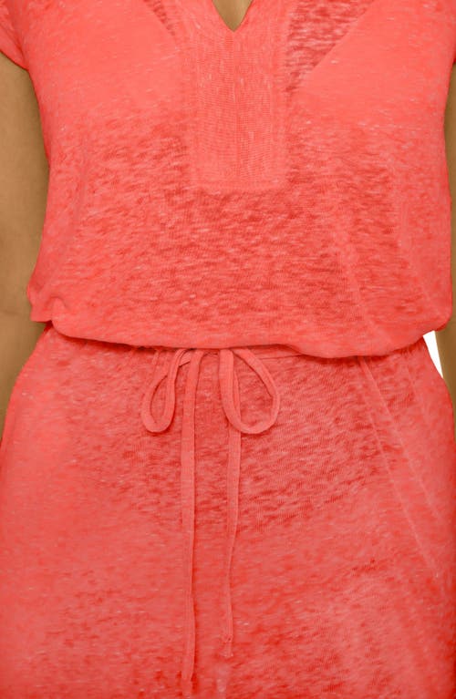 Becca Beach Date Hooded Cover-up Dress In Red