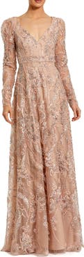 Mac Duggal 3D Floral Embellished Off The Shoulder Mermaid Gown