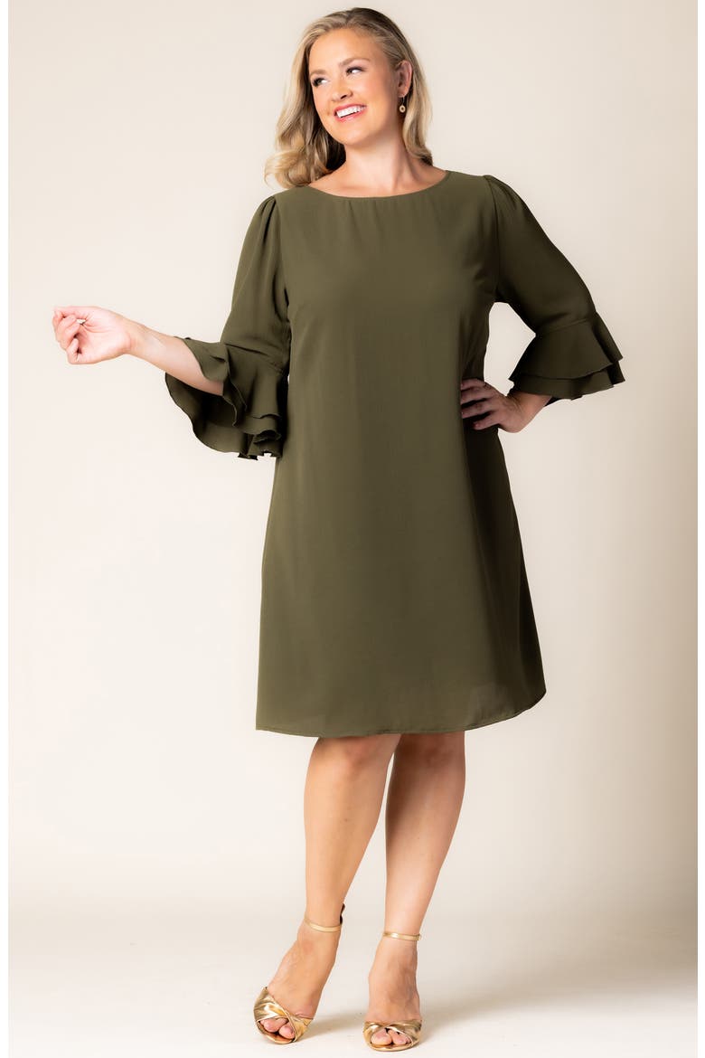 Sienna Floral Shift Dress, Alternate, color, OLIVE