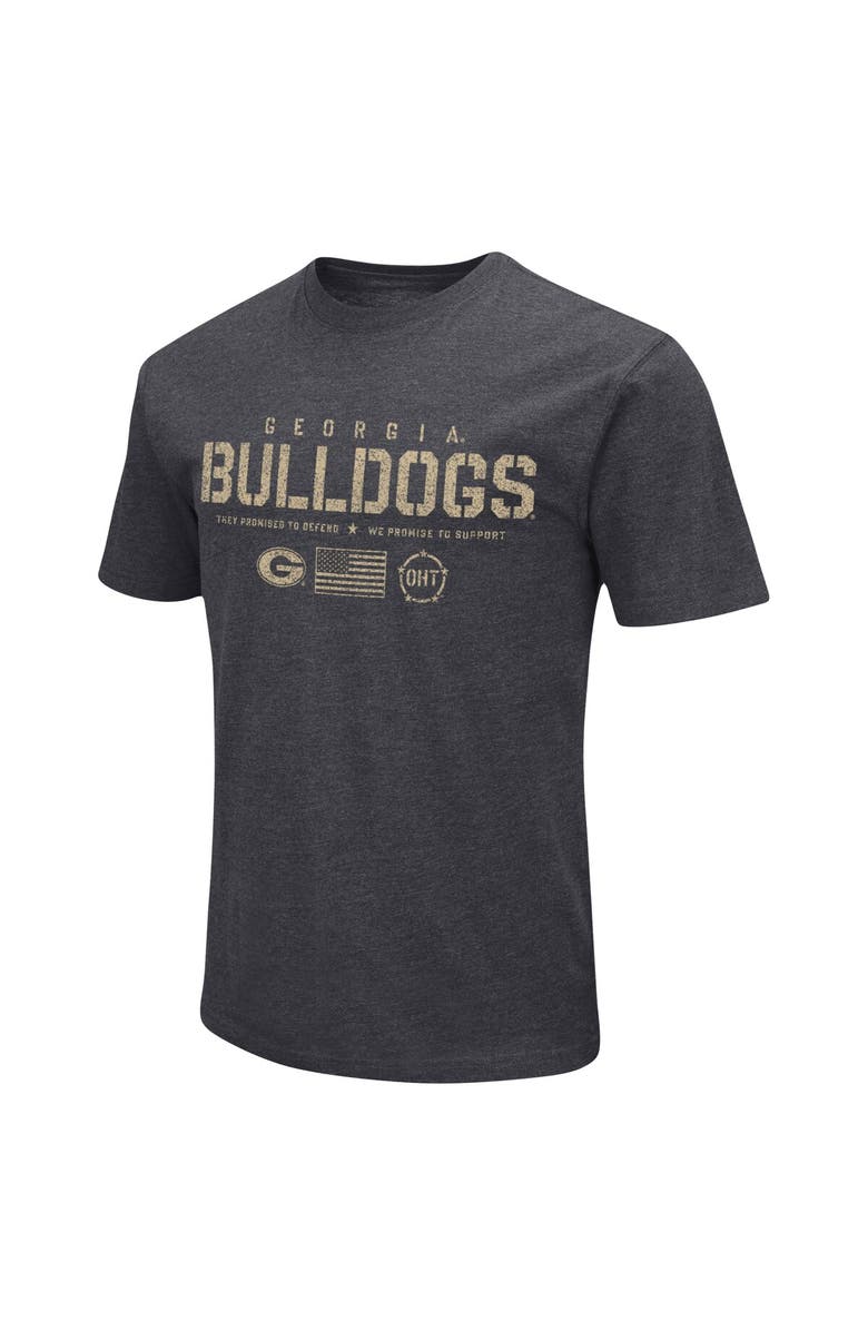 COLOSSEUM Men's Colosseum Heather Black Georgia Bulldogs Big & Tall OHT Military Appreciation Playbook T-Shirt, Alternate, color, 