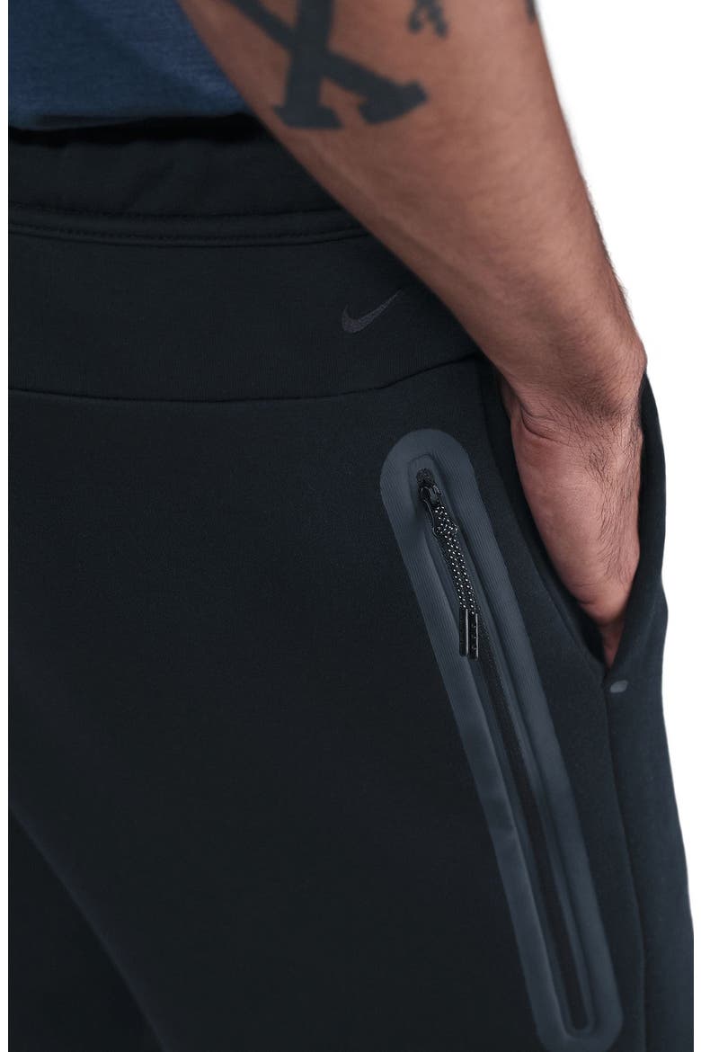 Tech Fleece Drawstring Shorts, Alternate, color, BLACK