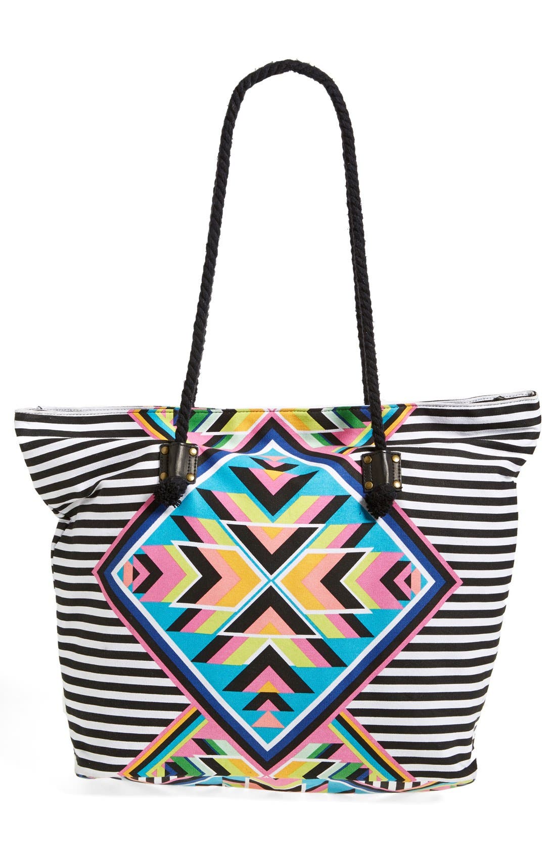 'Hearts Desire' Beach Bag, Alternate, color, BLACK
