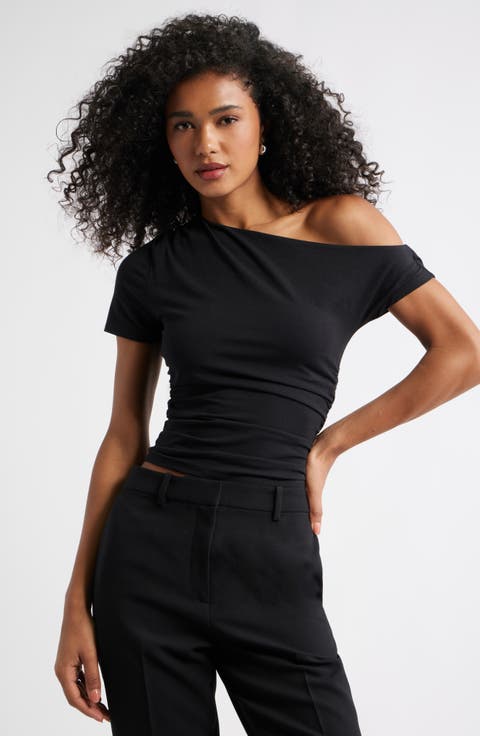 Ruched Off the Shoulder T-Shirt
