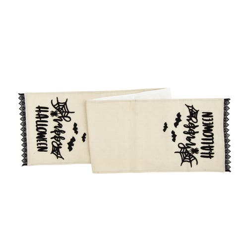 C & F Home C&f Home Happy Halloween Black And White Embroidered Table Runner 14" X 72" In White