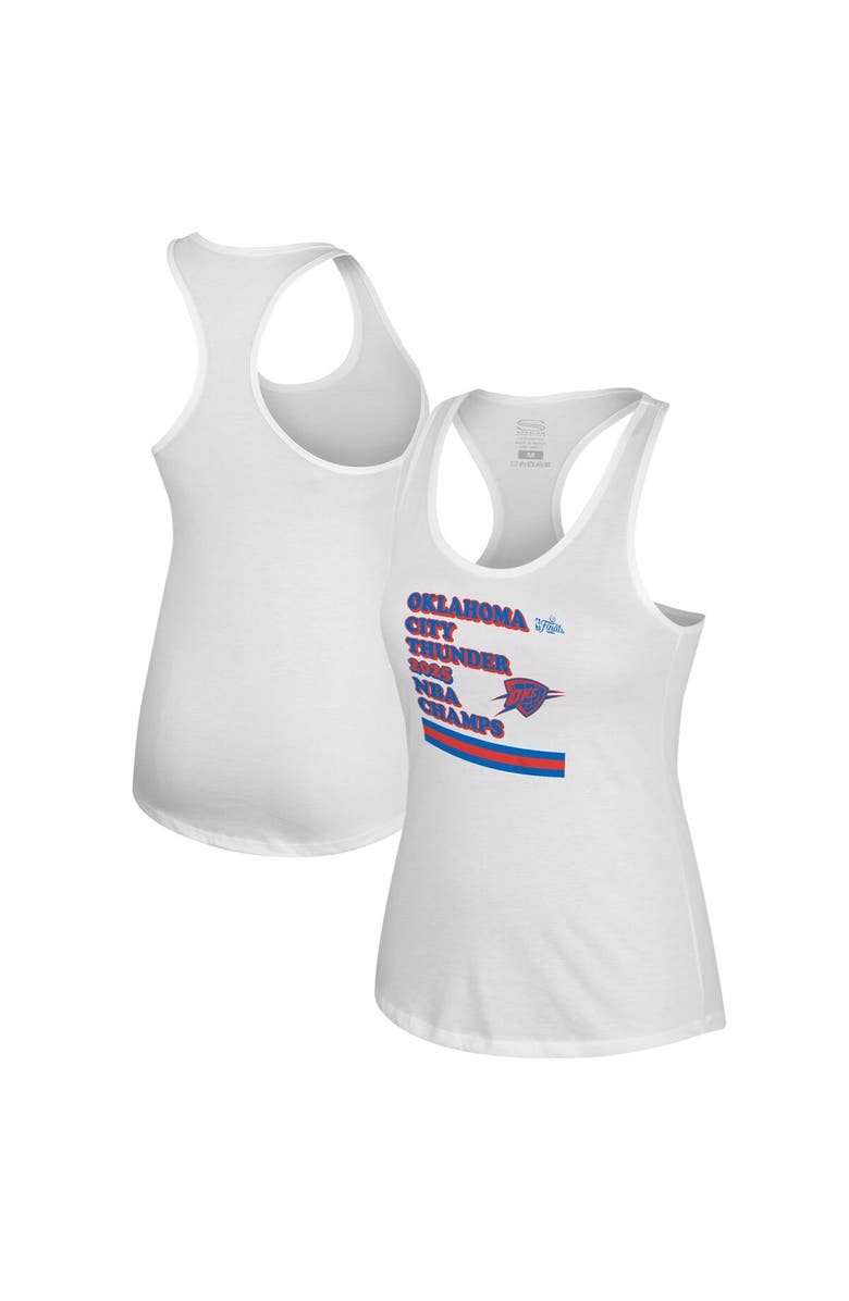Stadium Essentials Women's Stadium Essentials  White Oklahoma City Thunder 2025 NBA Finals Champions Oasis Racerback Tank Top, Main, color, 