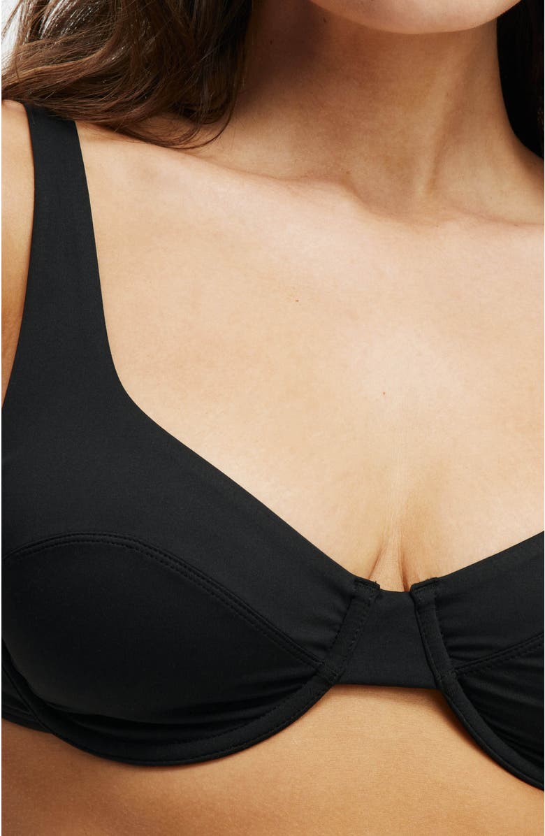 COTTON ON BODY Women's Underwire Balconette Bikini Top, Alternate, color, Black