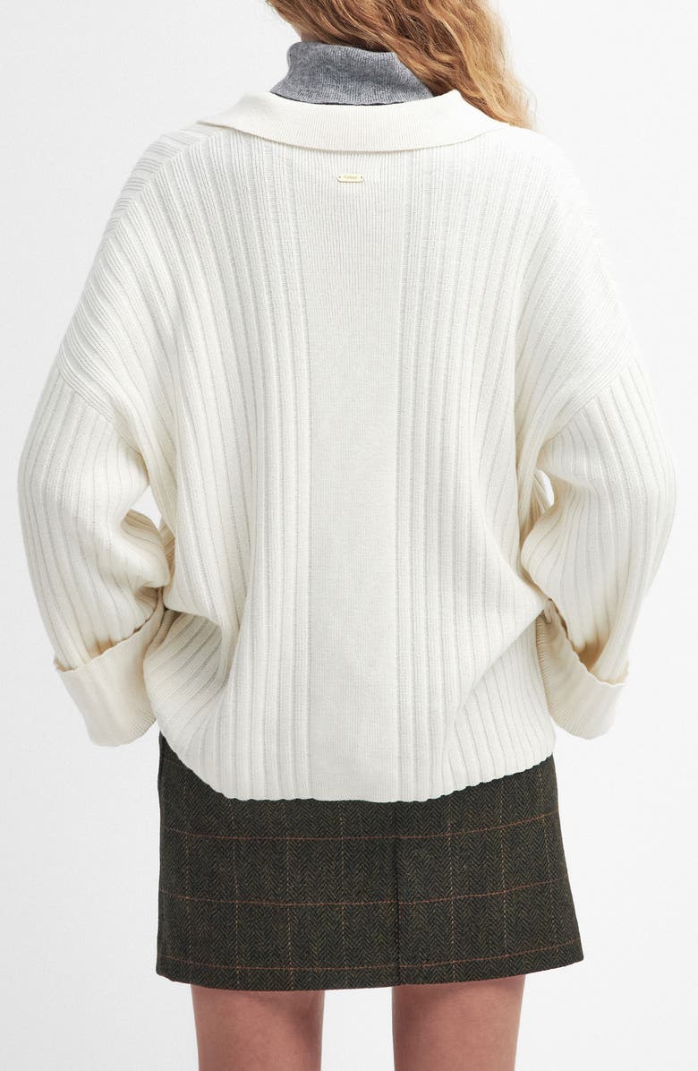 Barbour Claudette Cotton Blend Rib Cardigan, Alternate, color, 