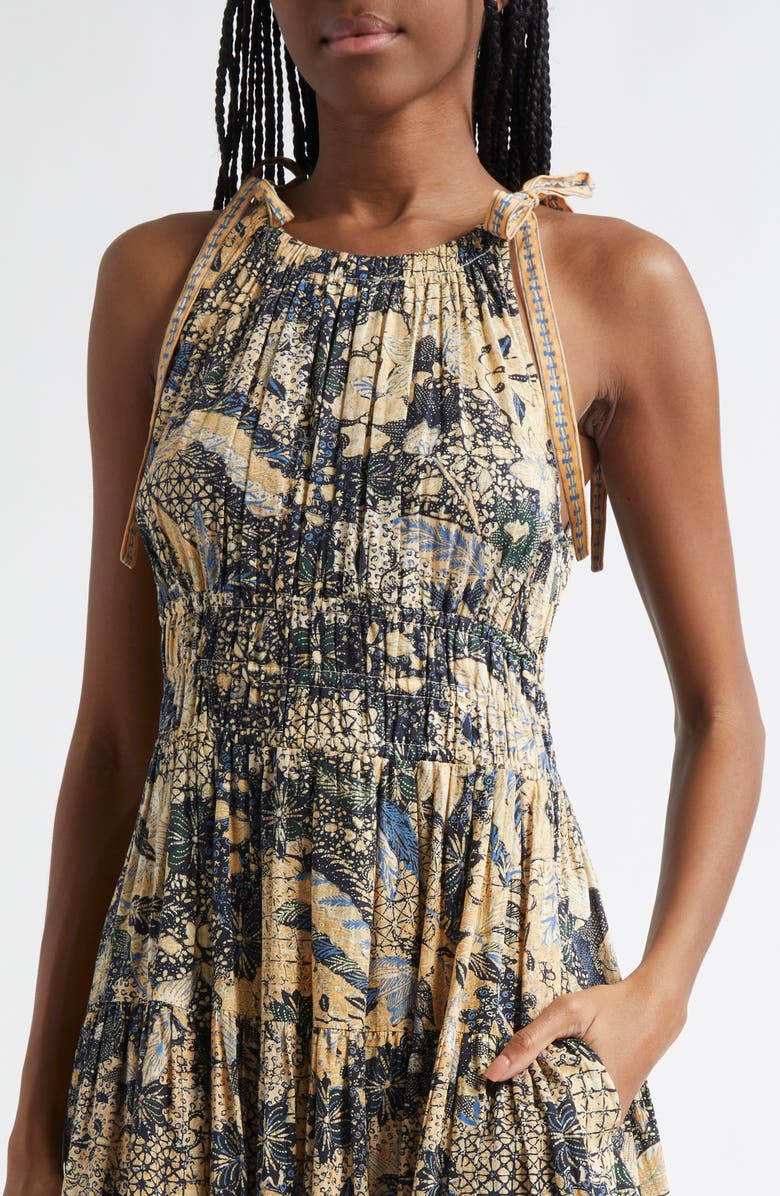 Ulla Johnson Essie Smocked Waist Sleeveless Maxi Dress, Alternate, color, 