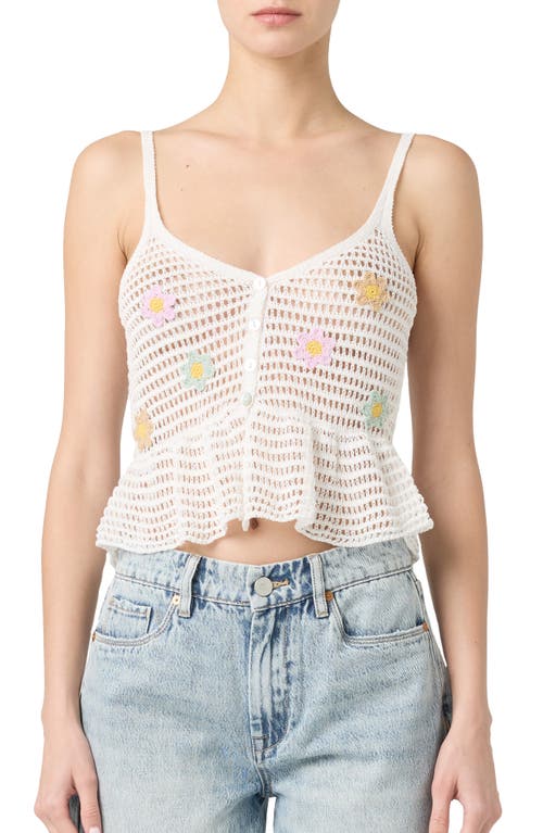 Blanknyc Open Stitch Sleeveless Peplum Top In Beach Bum