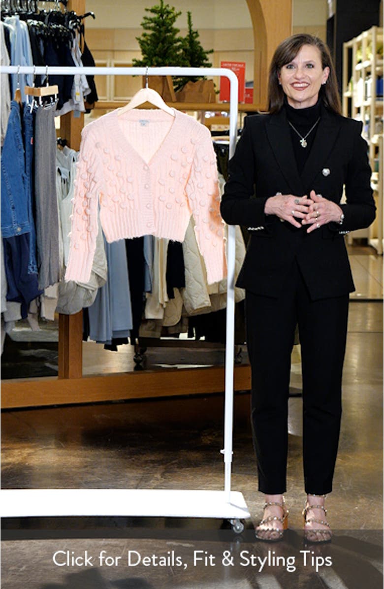 Kids' Pom Crop Cardigan, sales video thumbnail