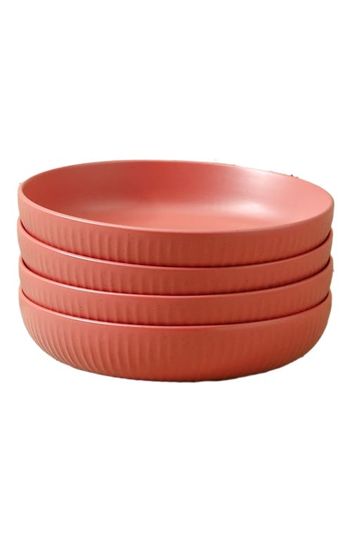 Stone Lain Logan Stoneware 4-piece Bowl Set In Pink