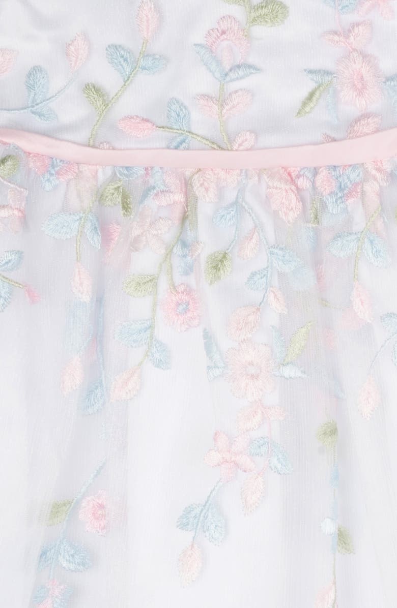 Rare Editions Floral Embroidered Dress, Alternate, color, Ivory