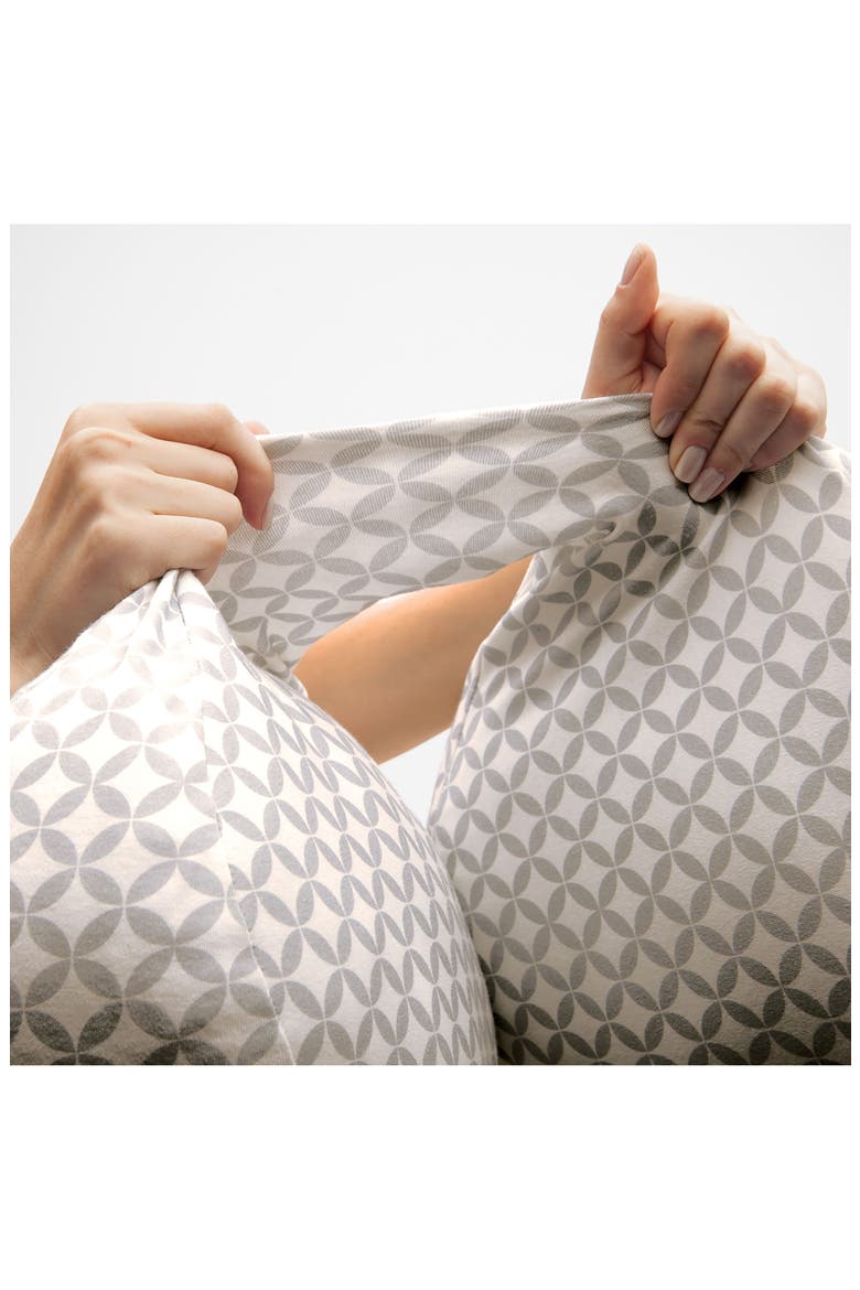 Side Sleeper Pregnancy Support Pillow, Alternate, color, WHITE/ GREY GEO