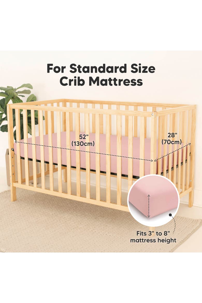 2-Pack Isla [Protect+] Waterproof Crib Sheets, Alternate, color, Rose