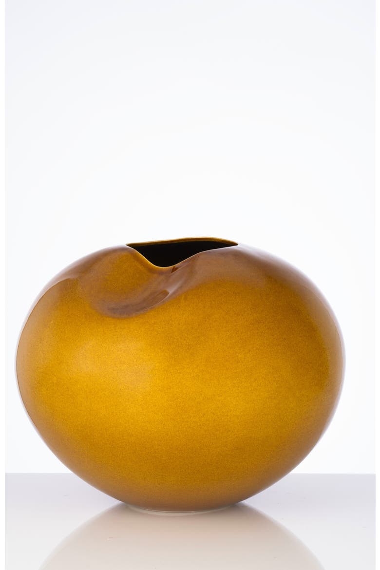 Milan Honey Sculptural Vase, Alternate, color, Brown