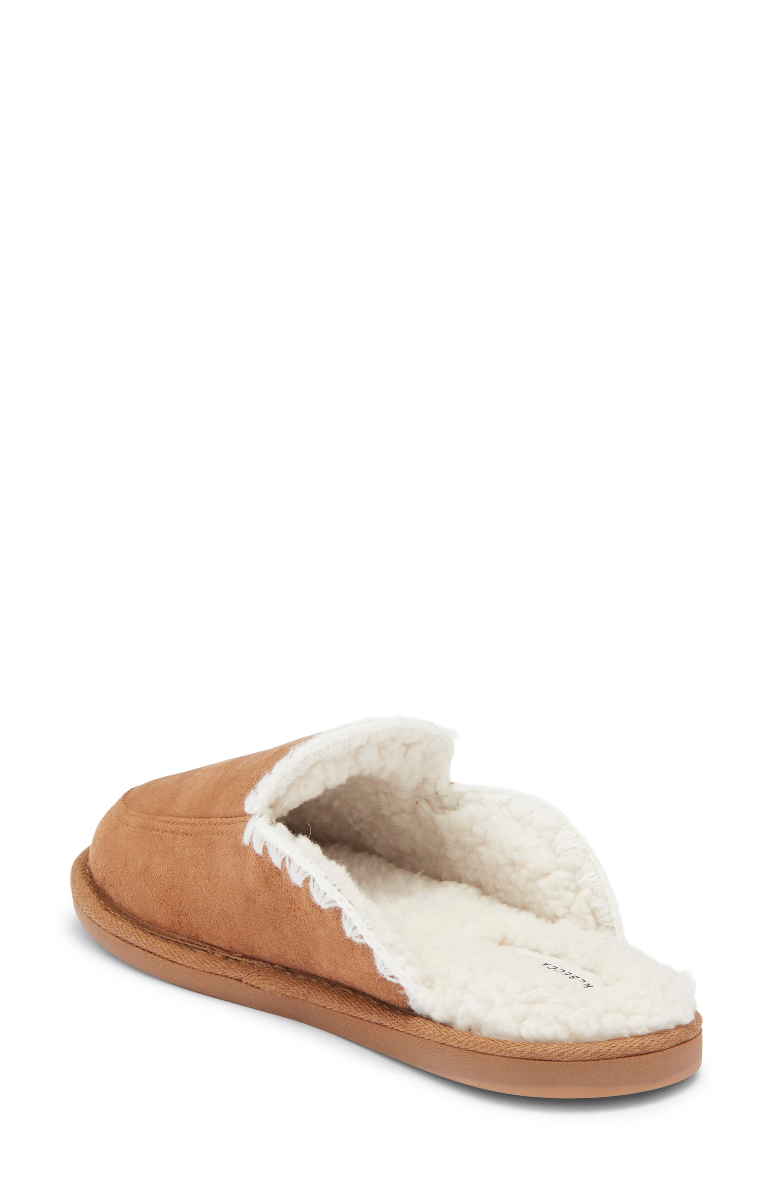 Rebecca Minkoff Blake Faux Shearling Lined Scuff Slipper, Alternate, color, Tan
