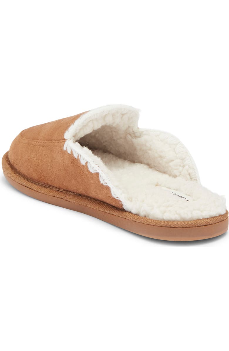 Rebecca Minkoff Blake Faux Shearling Lined Scuff Slipper, Alternate, color, Tan