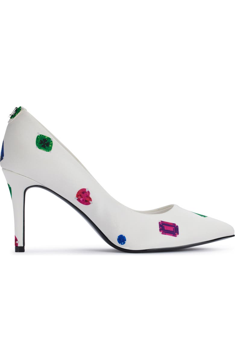 KARL LAGERFELD PARIS Royale Pointed Toe Pump, Alternate, color, White Multi