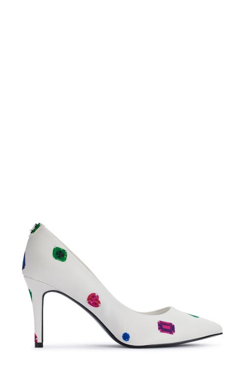 Shop Karl Lagerfeld Royale Pointed Toe Pump In White Multi