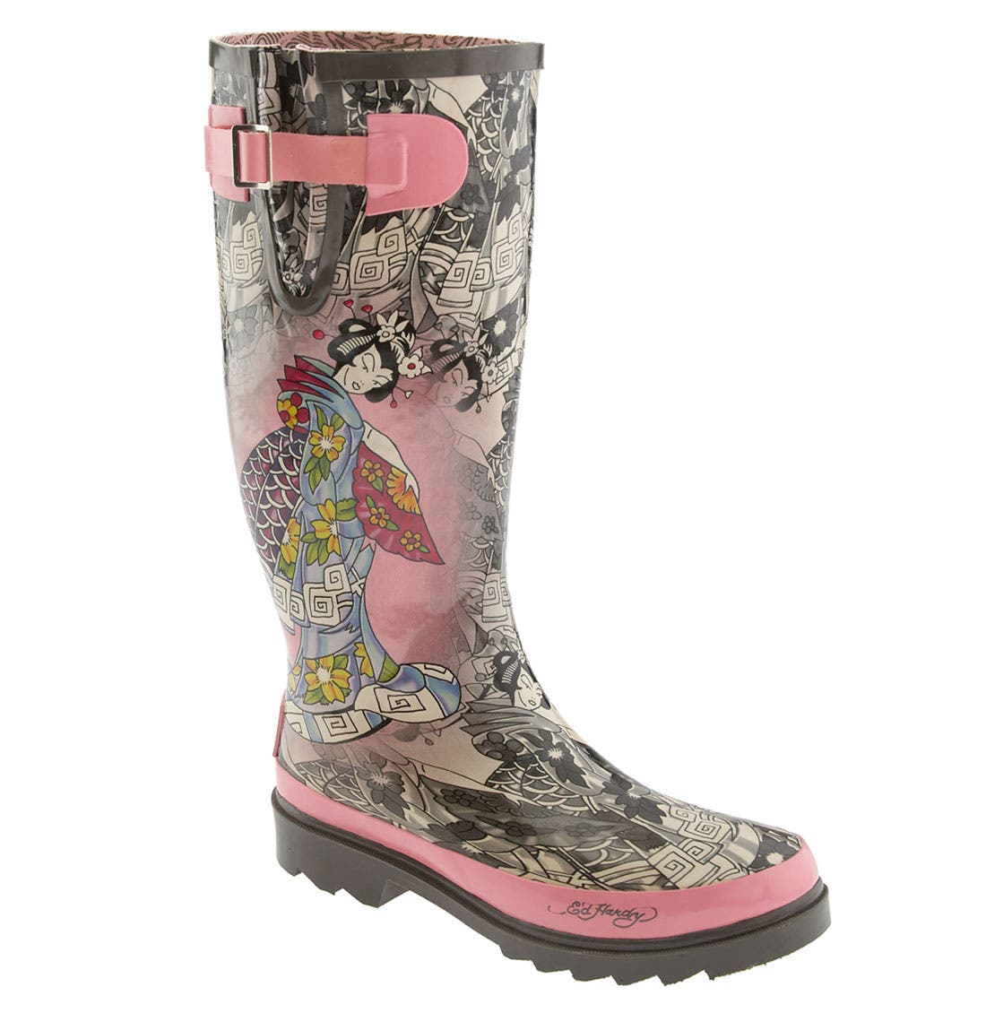Ed Hardy 'Raine' Rain Boot, Main, color, 