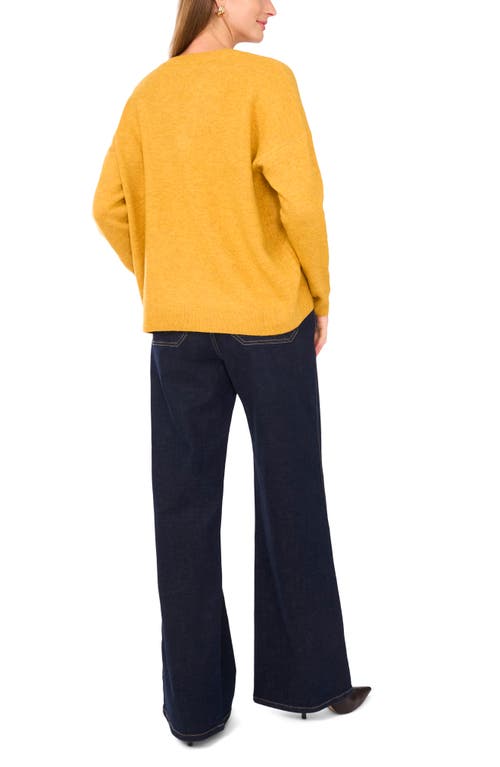 Vince Camuto Drop Shoulder V-neck Sweater In Yellow