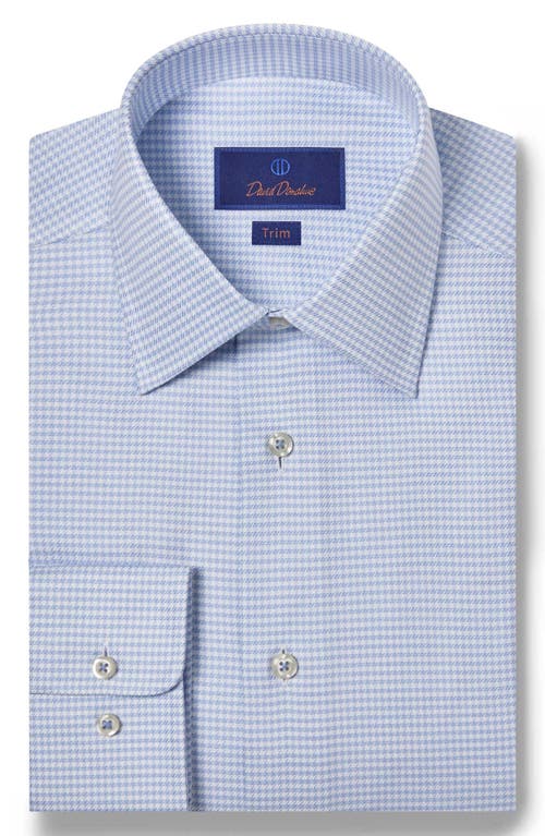 David Donahue Trim Fit Medallion Print Pima Cotton Oxford Cloth Dress Shirt In Sky/blue