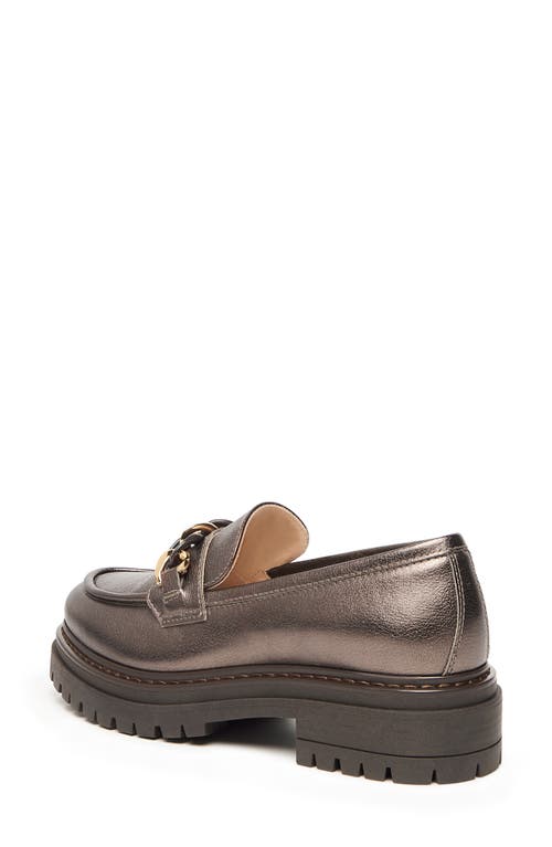 Nerogiardini Metallic Leather Chain Lug-sole Loafers In Open Brown