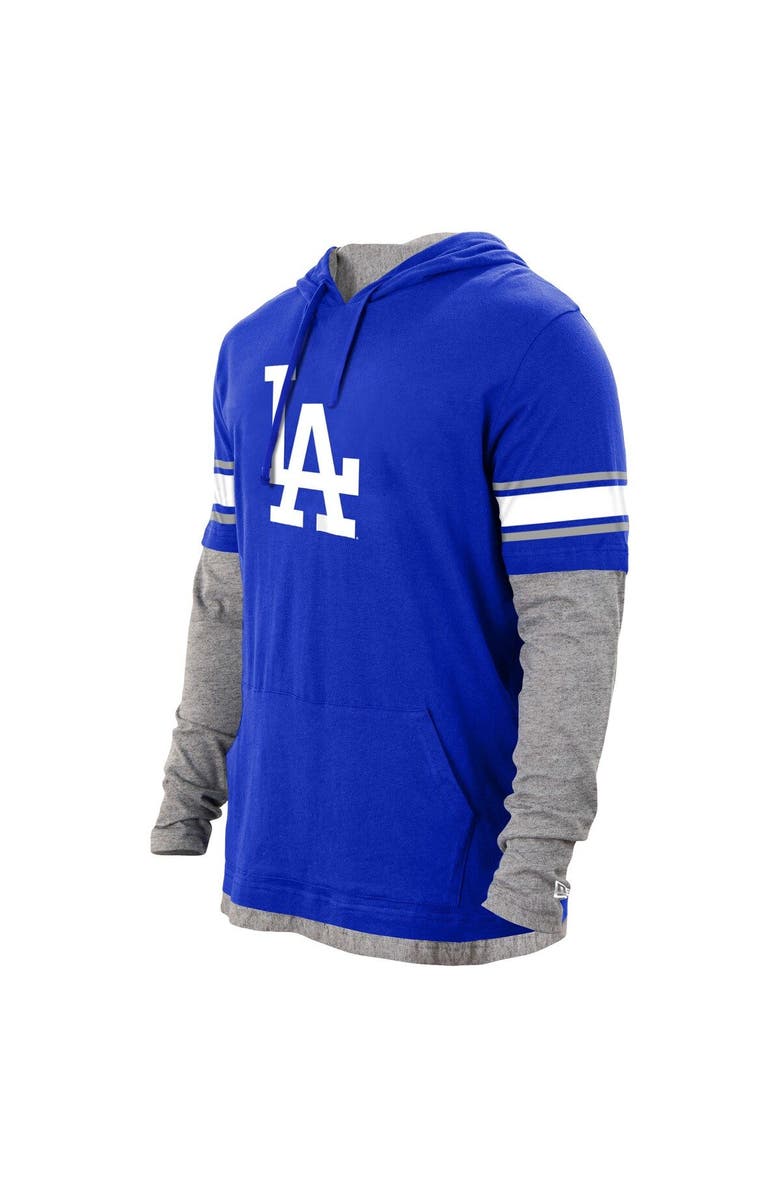 New Era Men's New Era Royal Los Angeles Dodgers Twofer Pullover Hoodie, Alternate, color, 