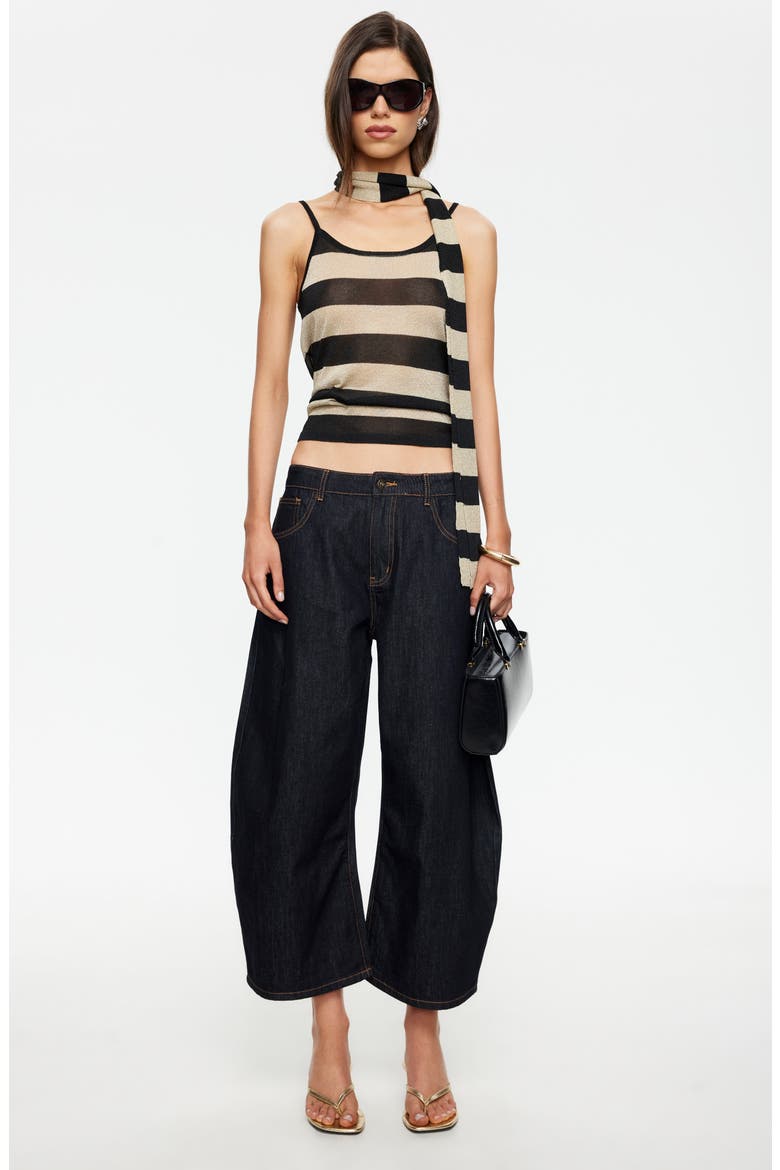 Dolce Stripe Camisole & Scarf, Alternate, color, SAND STRIPE