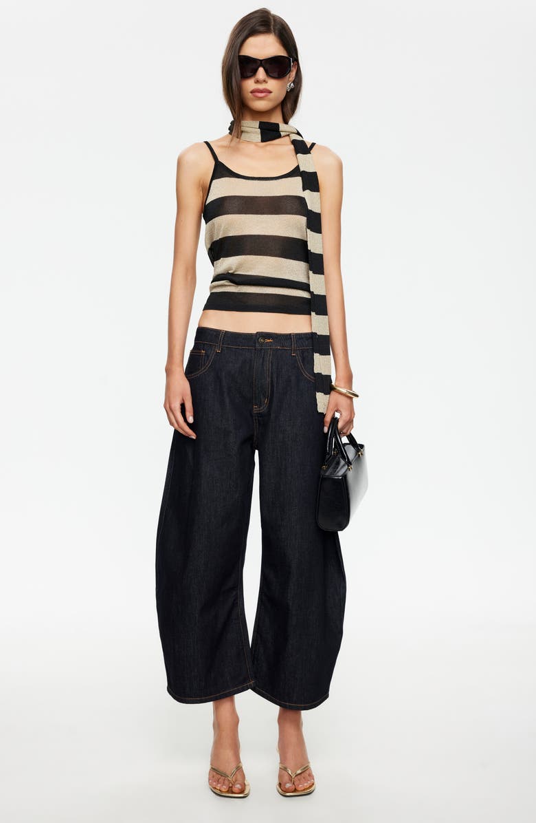 LIONESS Dolce Stripe Camisole & Scarf, Alternate, color, Sand Stripe