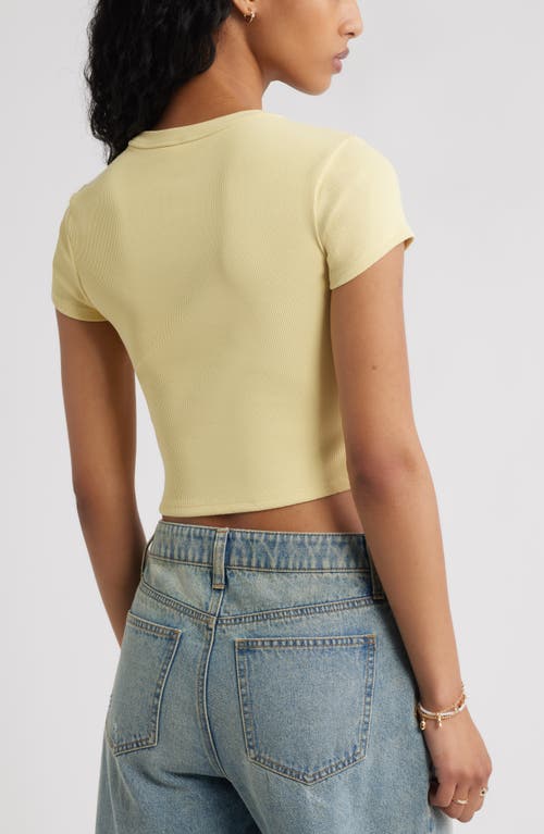 Bp. Compact Rib Crop Baby Tee In Yellow