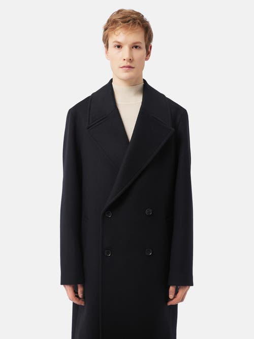 Gobi Mongolian Cashmere Double-breasted Cashmere Coat For Men In Black