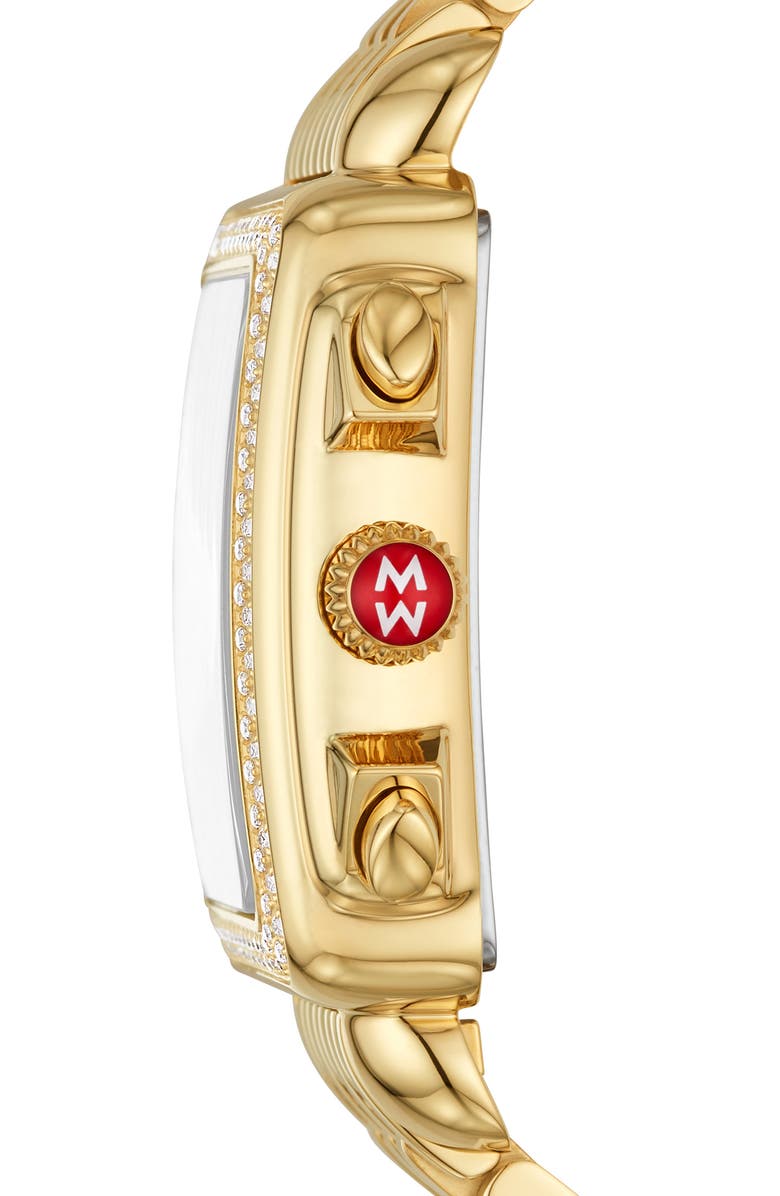 MICHELE Deco 18mm Gold Plated Bracelet Watchband, Alternate, color, 