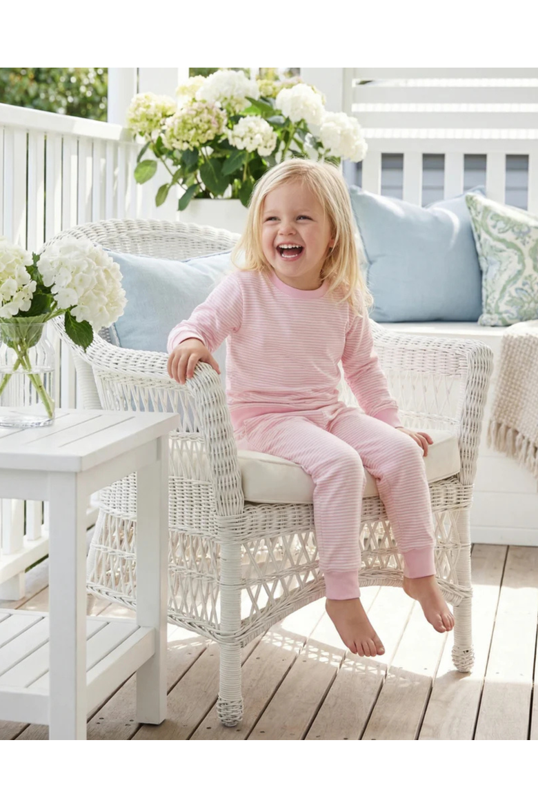 Peony Stripe Little Lounger Sweatsuit, Alternate, color, Soft Pink and White Stripes