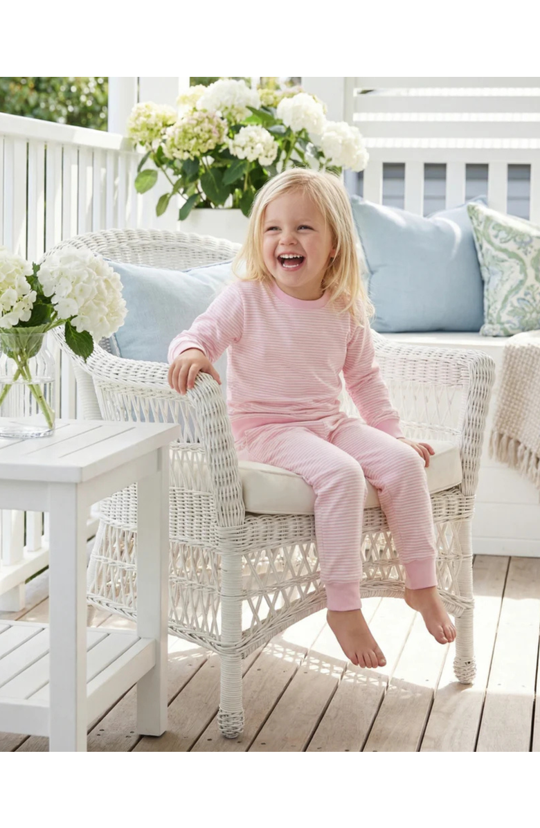 Motette Peony Stripe Little Lounger Sweatsuit, Alternate, color, Soft Pink And White Stripes