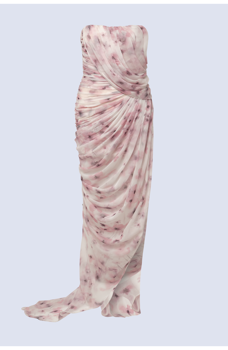 BCBG Maxazria Isabella Gown, Main, color, Bouquet Print Ash Purple