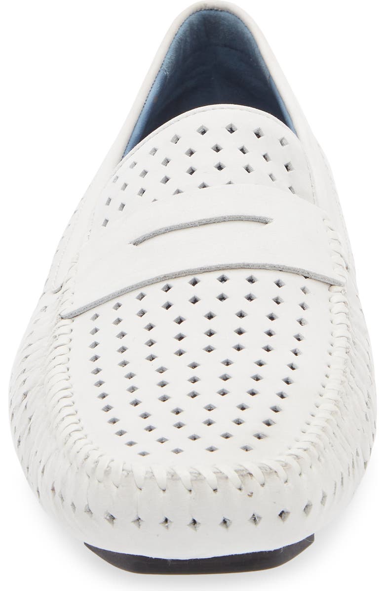 Robert Zur Flyer Perforated Driving Shoe, Alternate, color, White
