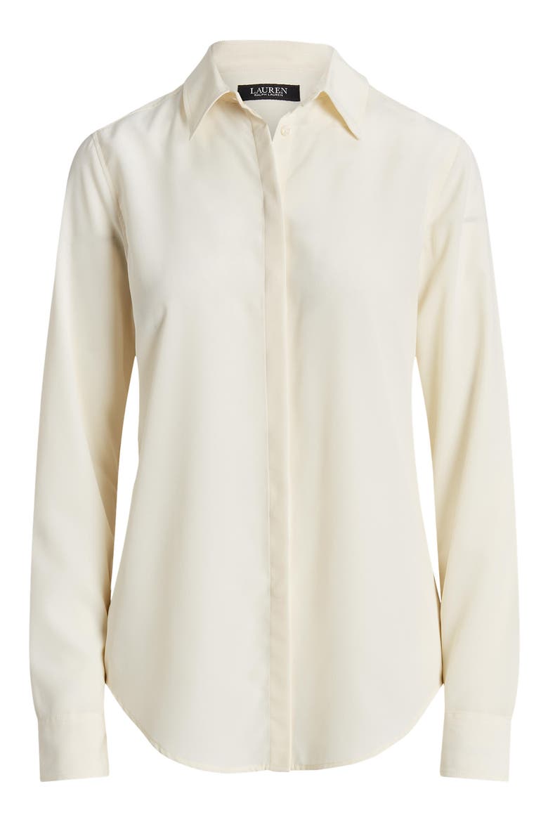 Classic Fit Crepe Shirt, Alternate, color, MASCARPONE CREAM