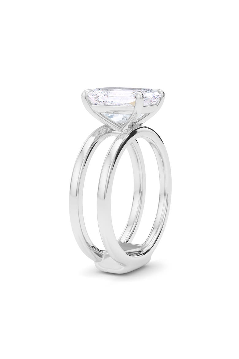 Emerald Cut Double Band Lab Created Diamond Ring, Alternate, color, 3.00CTW 18K WHITE GOLD