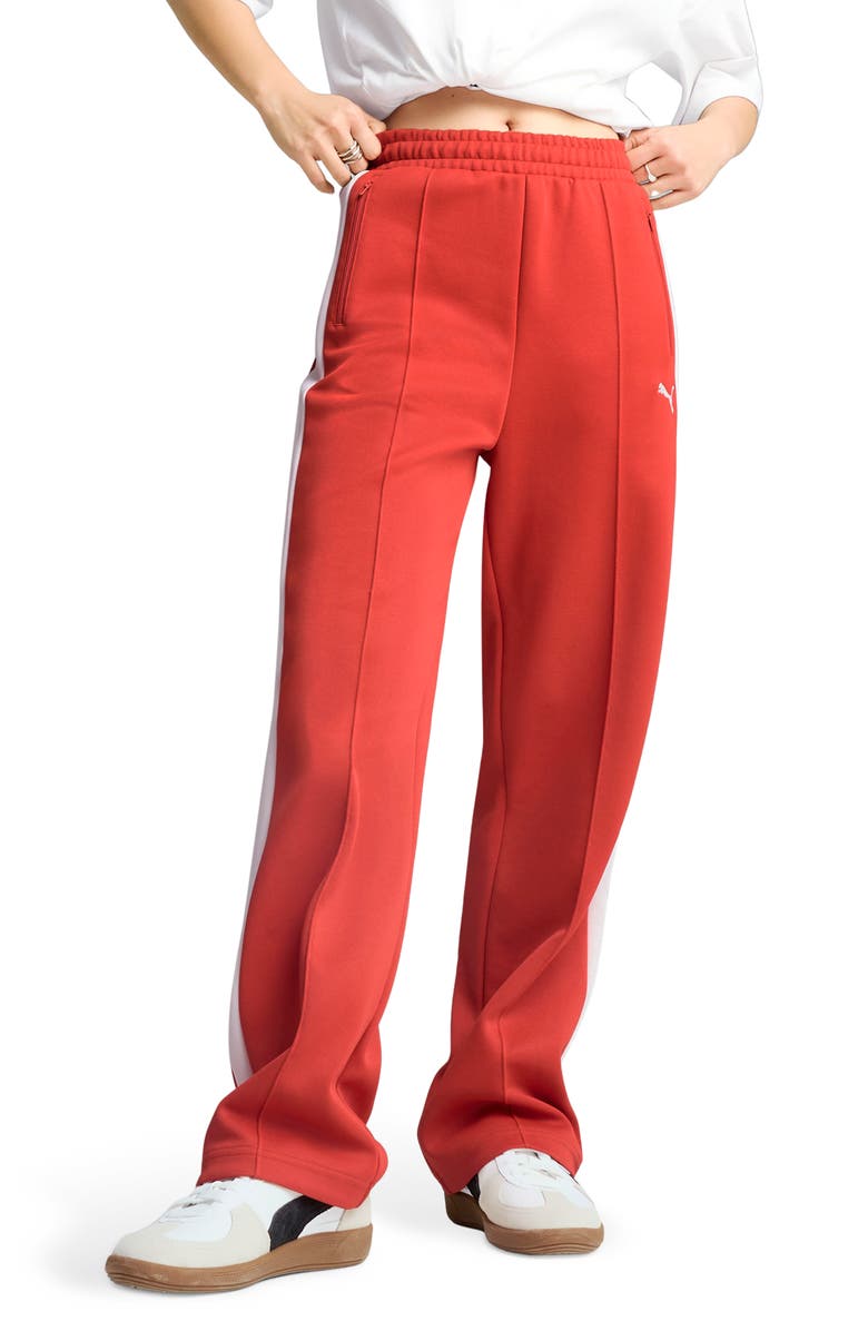 PUMA T7 Always On Straight Track Pants, Main, color, Red Fire