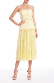 Badgley Mischka Collection Strapless Mixed Media Cocktail Dress