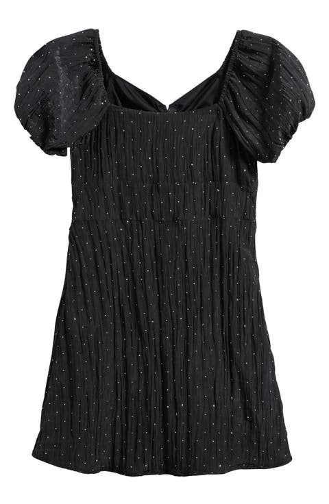 Kids' Rhinestone Cutout Taffeta Party Dress (Big Kid)