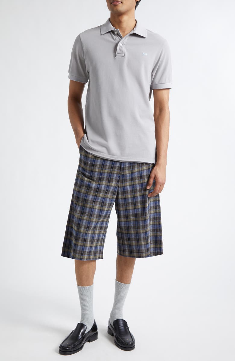 ERL Gender Inclusive Check Cotton Blend Shorts, Alternate, color, Grey Check