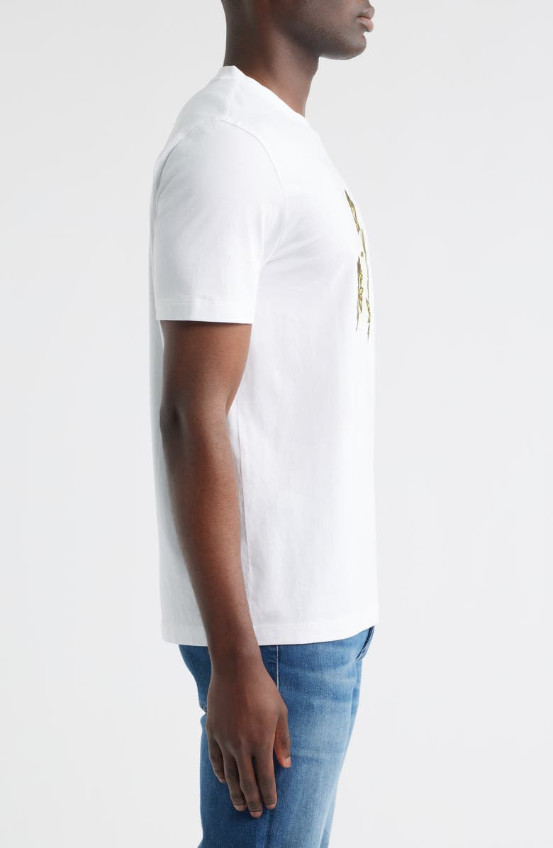 BOSS Thompson Floral Logo Cotton Graphic T-Shirt, Alternate, color, White