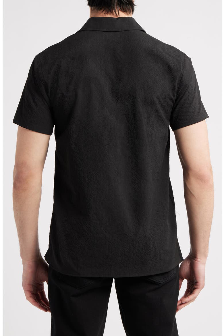 Crinkle Camp Shirt, Alternate, color, BLACK