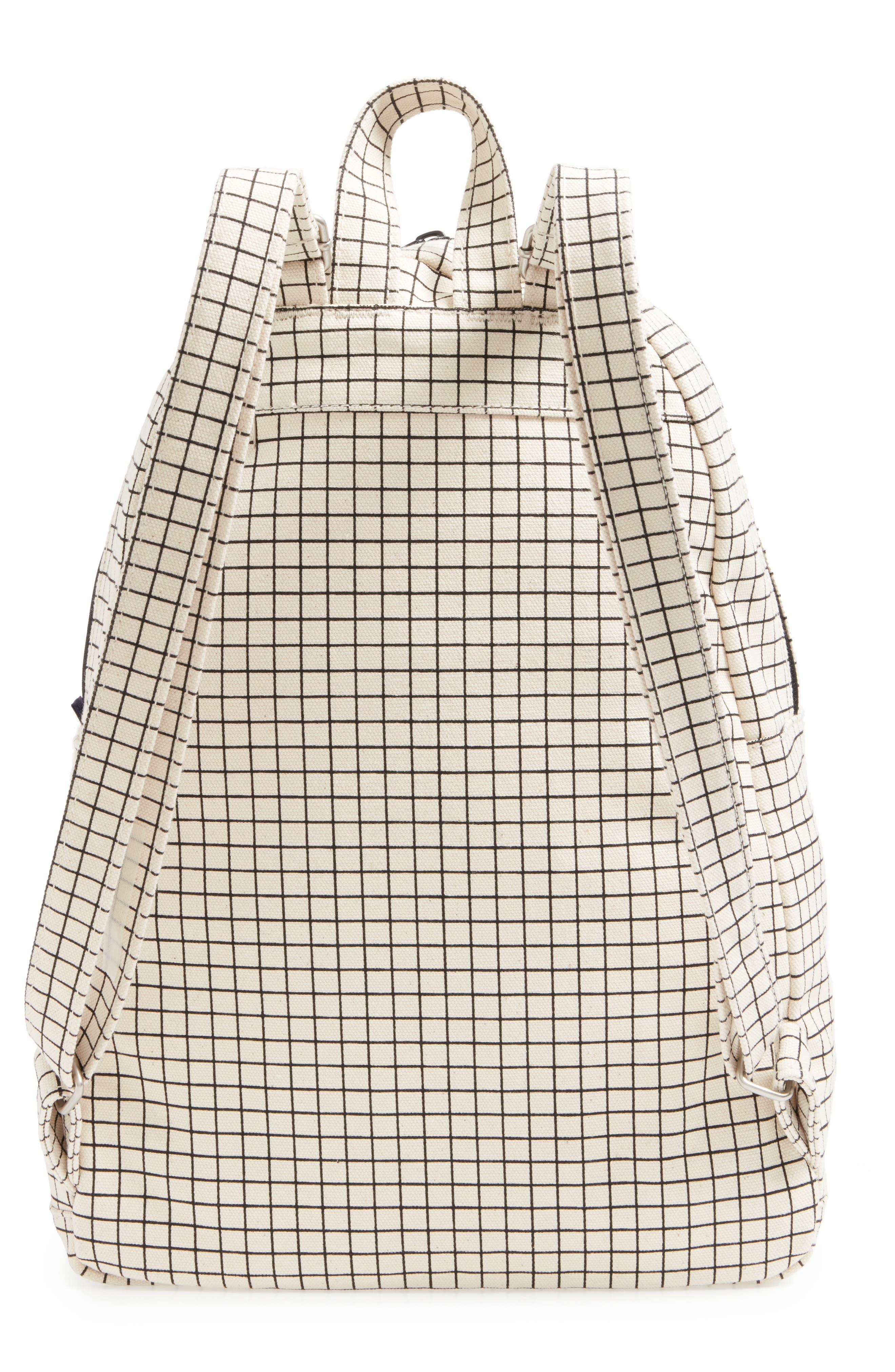 Canvas Backpack, Alternate, color, NATURAL GRID