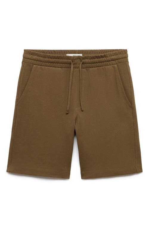 Mango Drawstring Cotton Bermuda Short In Brown