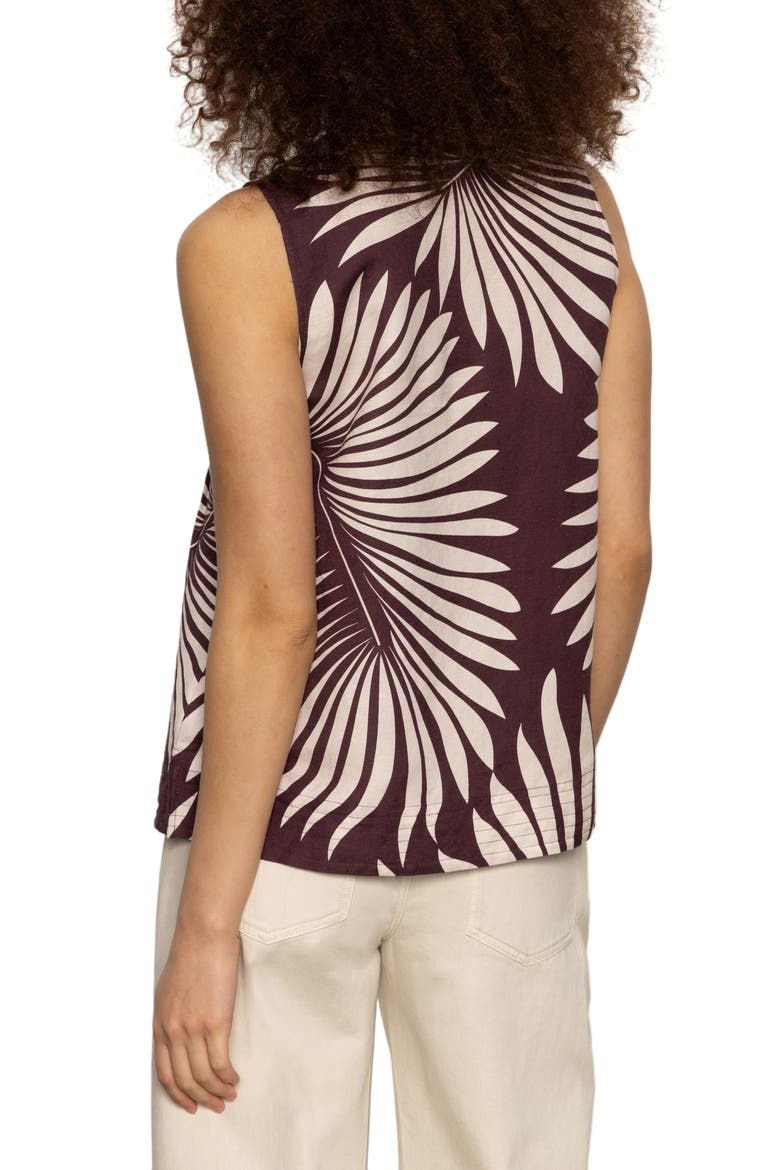 The Harmony Palm Pintuck Pleat Linen Blend Tank, Alternate, color, MESA PALM