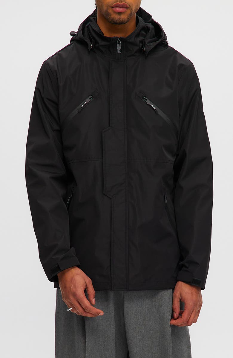 Noize Hooded Windbreaker, Main, color, Black