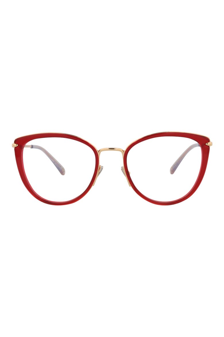 Novelty 54mm Cat Eye Optical Glasses, Main, color, RED GOLD